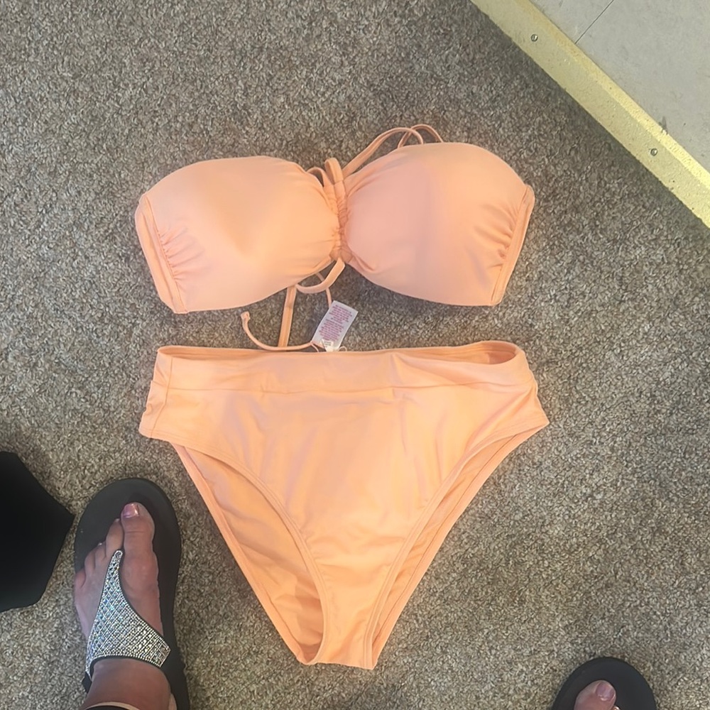 Xhileration Orange Bikini Set size D/DD Top-Large bottoms : comes as a set